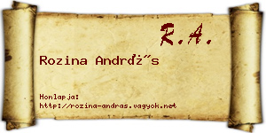 Rozina András névjegykártya